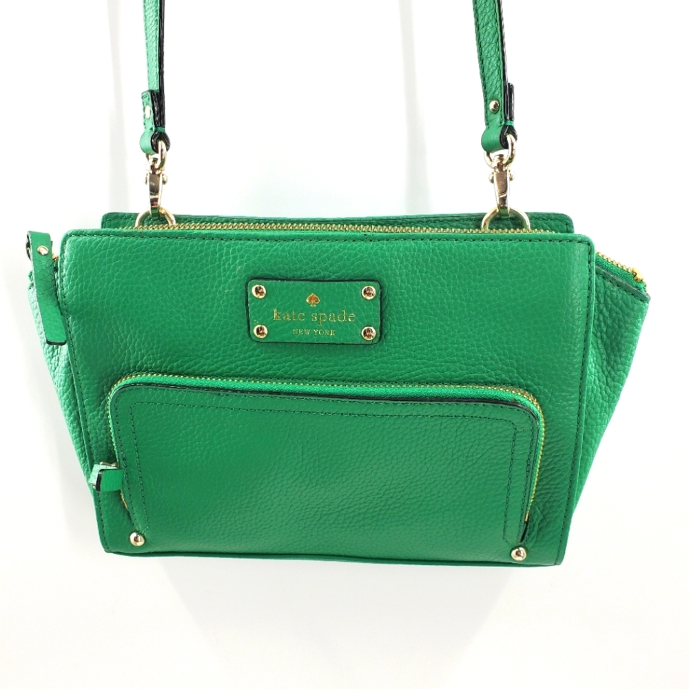 kate spade Green Leather Crossbody Bag with Gold Hardware